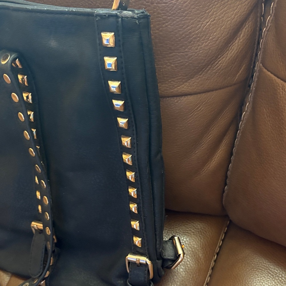Elegant Black Tote with Gold Accents - Picture 2 of 5